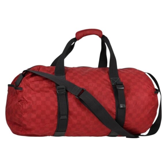 LOUIS VUITTON Damier Aventure Plat Ktical Boston Bag Red N23208 LV Auth 132525V - Picture 1 of 16